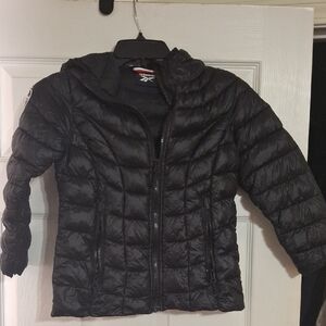 Reebok Black Quilted Jacket with Hood
